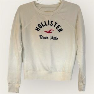 Hollister White Beach Watch Sweatshirt Size Small